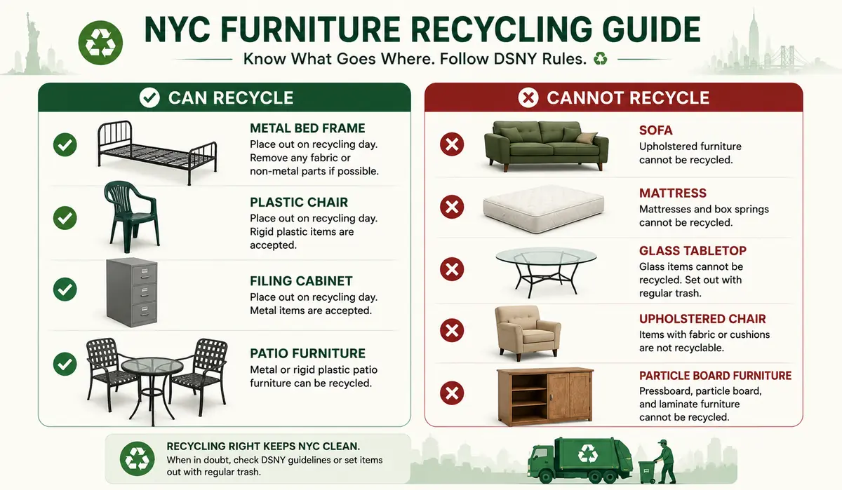 Guide to which furniture can and cannot be recycled in NYC